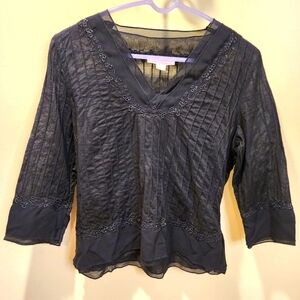 Janeville Women's Elegant Black Lightweight top size S